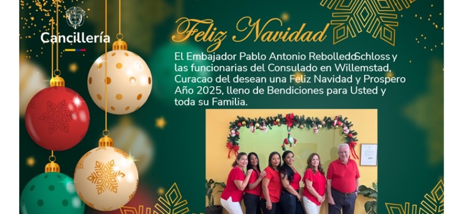 Saludo de Navidad del Consulado de Colombia en Willemstad, Curazao