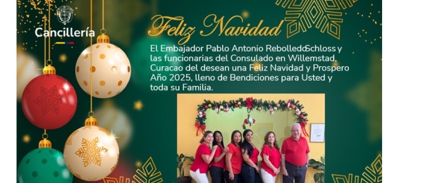 Saludo de Navidad del Consulado de Colombia en Willemstad, Curazao